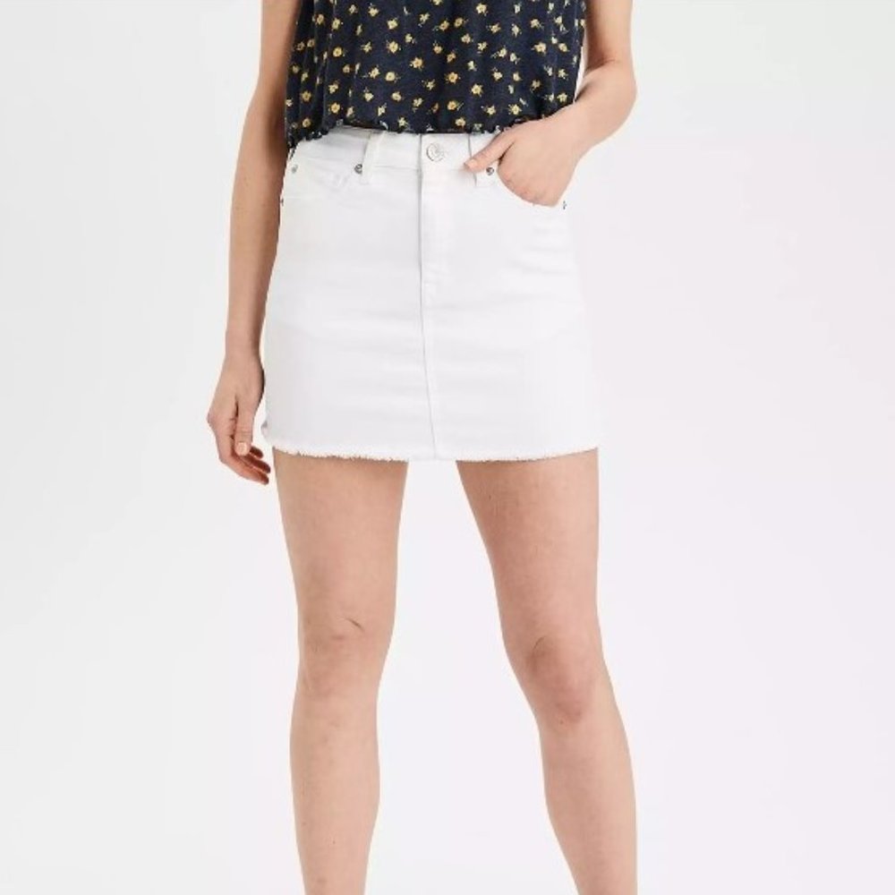 AE White High Rise Mini Skirt
